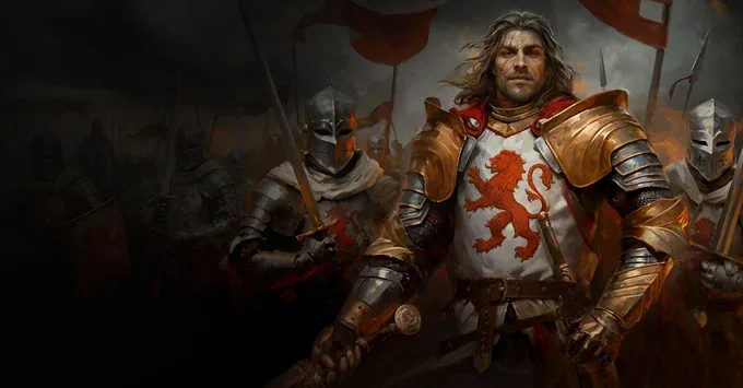 Il comandante di Crusado alla testa della sua guardia